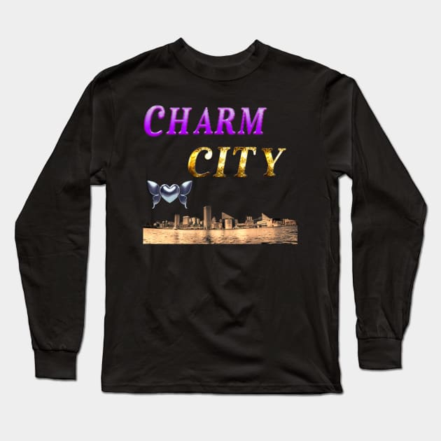 CHARM CITY BALTIMORE DESIGN Long Sleeve T-Shirt by The C.O.B. Store